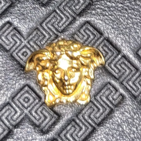 Authentic Versace Black Leather Wristlet Clutch, Gold Hardware 6.5"(L) x 10"(W) - Picture 7 of 14